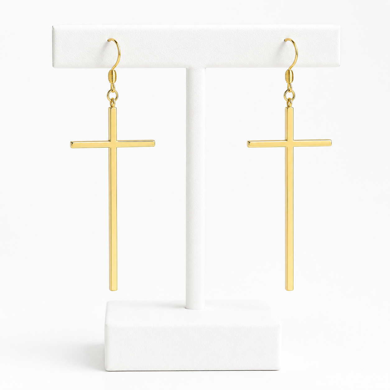 Gold Cross Earrings