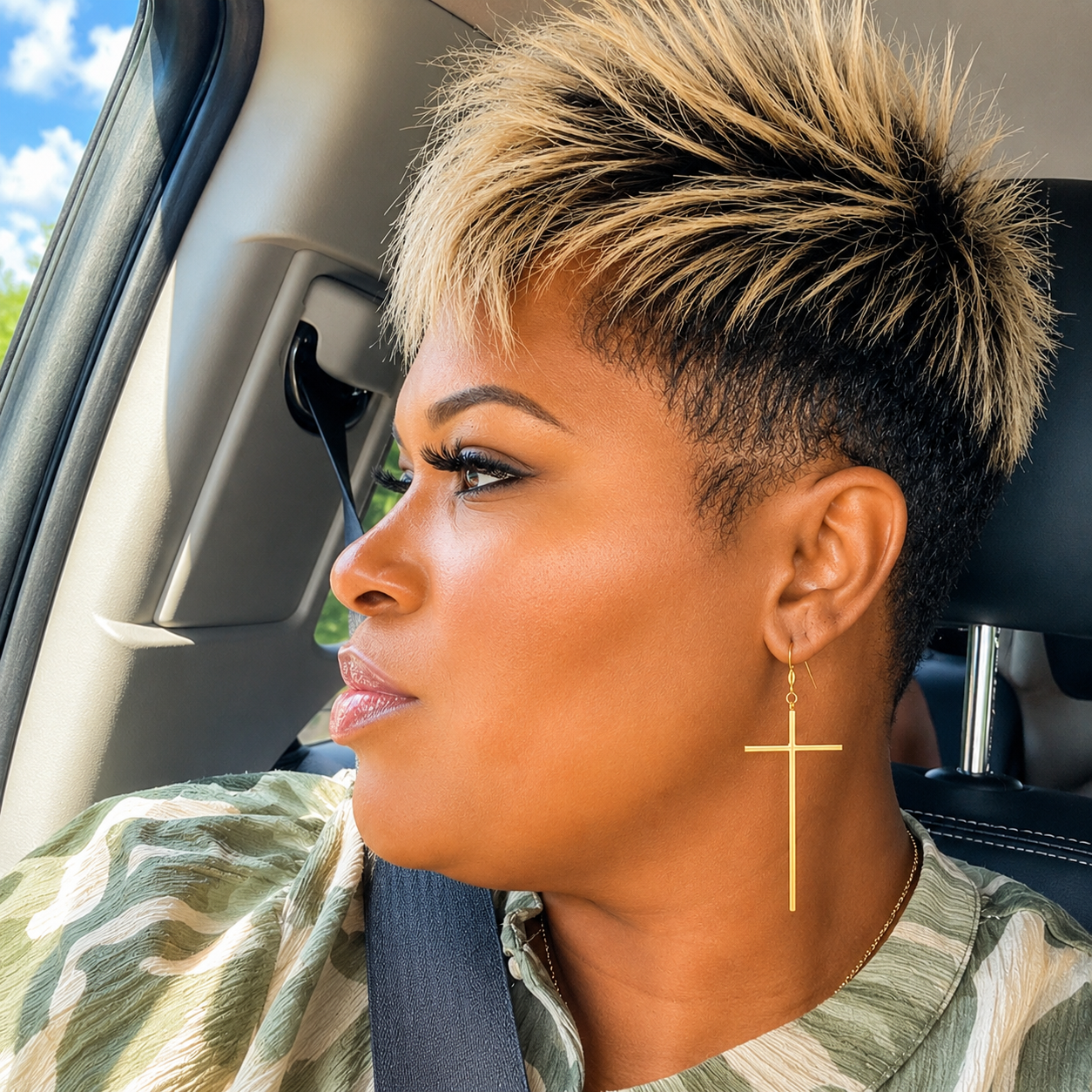 Gold Cross Earrings